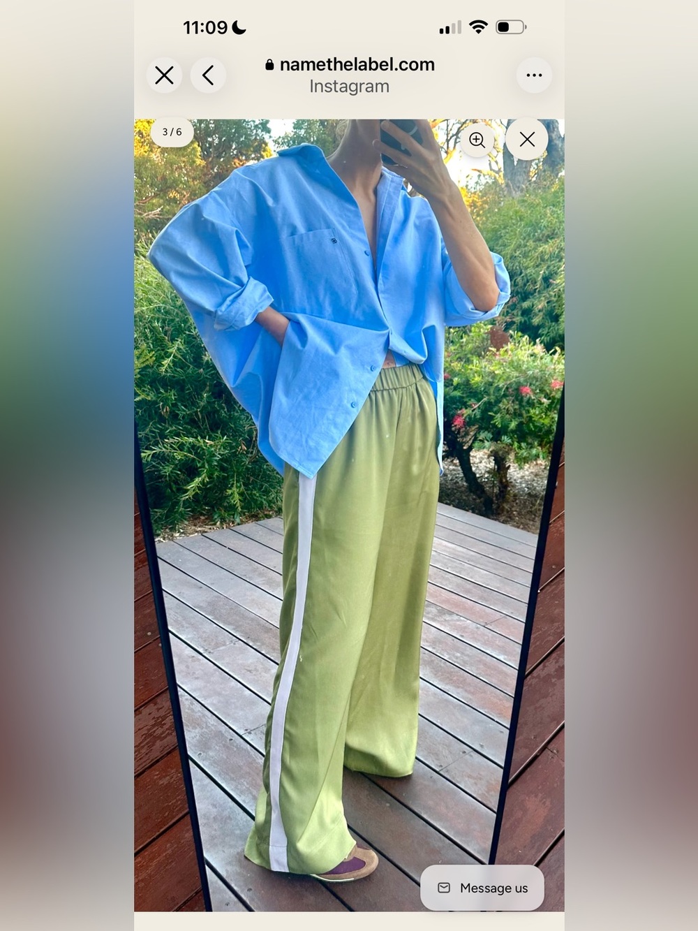 Name the label- STRIPE PANT - OLIVE + LILAC - 100% TENCEL